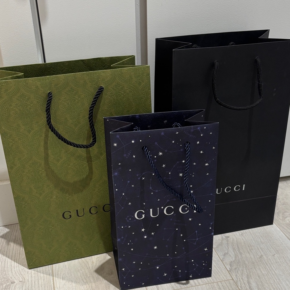 Gucci Trio Shopping Bags in Green
